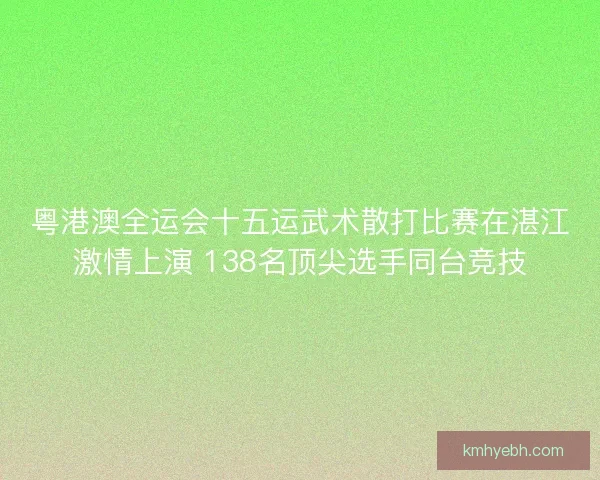 粤港澳全运会十五运武术散打比赛在湛江激情上演 138名顶尖选手同台竞技
